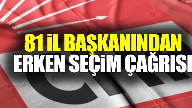81 il Başkanından Erken Seçim Çağrısı