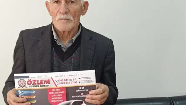 64 yaşında ehliyet aldı