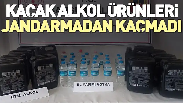 Kaçak alkol ürünleri jandarmadan kaçmadı