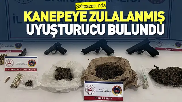 Kanepeye zulalanmış uyuşturucu bulundu