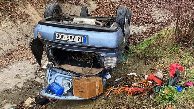 Otomobil su kanalına uçtu