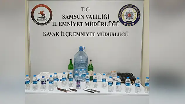 Tütüncüde sahte alkol ele geçirildi