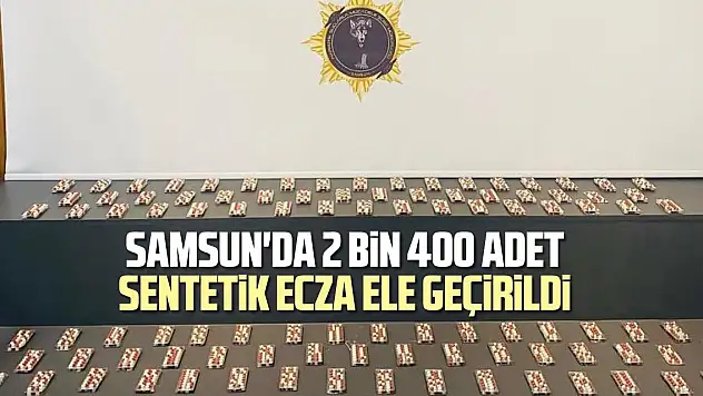 Samsun'da 2 bin 400 adet sentetik ecza ele geçirildi