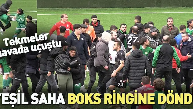 Futbol sahası boks ringine döndü