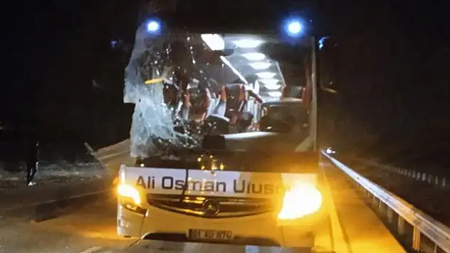 Yolcu otobüsü tıra arkadan çarptı