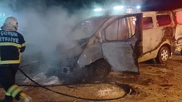 TİCARİ ARAÇ ALEVLERE TESLİM OLDU