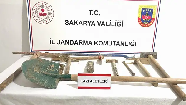 Geyve'de ormanlık alanda kaçak kazı yapan 6 kişi yakalandı