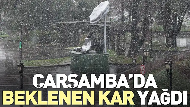 Çarşamba'da Beklenen Kar yağdı