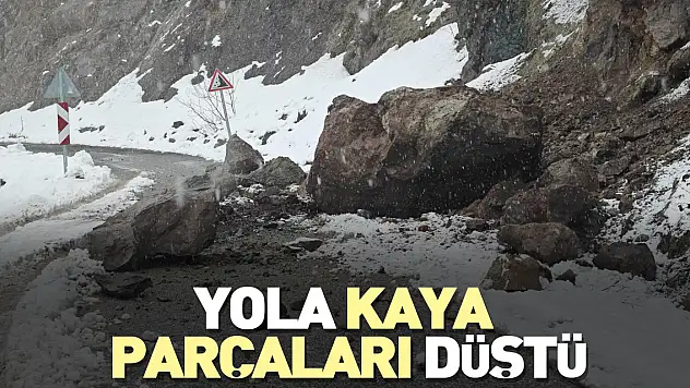 Yola kaya parçaları düştü