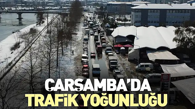 Çarşamba'da Trafik yoğunluğu