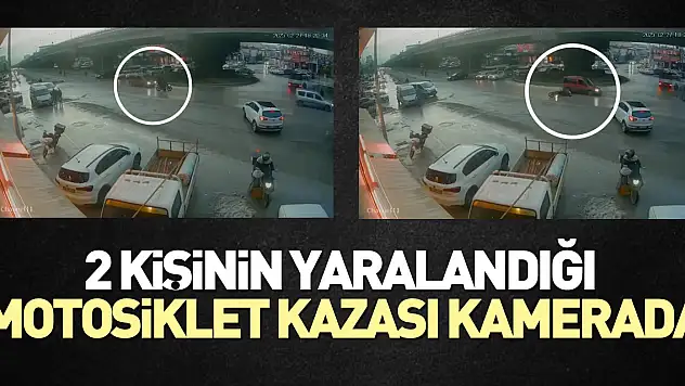 2 kişinin yaralandığı kaza kamerada