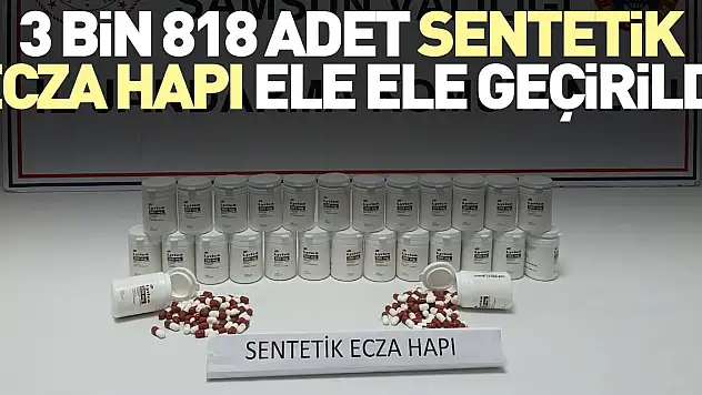 3 bin 818 adet sentetik ecza hapı ele ele geçirildi