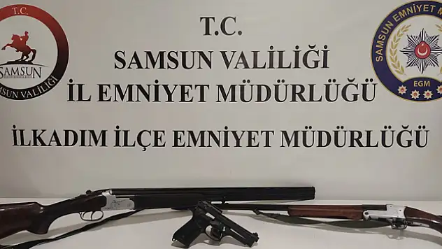 Ruhsatsız tüfek ve tabanca ile yakalandı