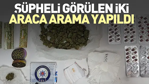 Şüpheli görülen iki araca arama yapıldı