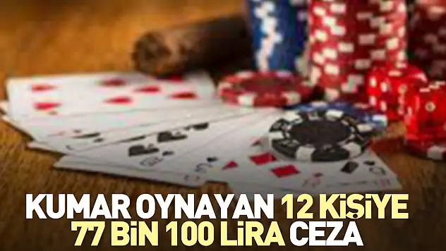 Kumar oynayan 12 kişiye 77 bin 100 lira ceza