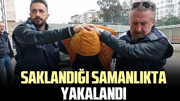 Saklandığı samanlıkta yakalandı
