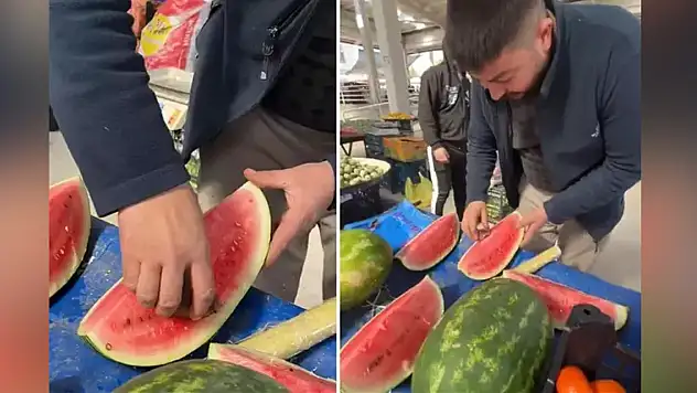 Pazarcının hilesi kameraya yansıdı