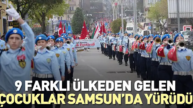 124 çocuk Samsun'da yürüdü