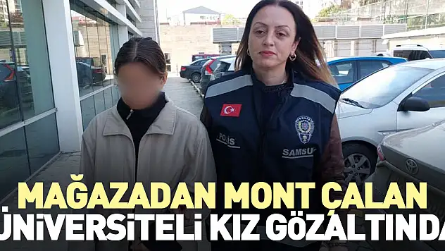 Mağazadan mont çalan  genç kız gözaltında