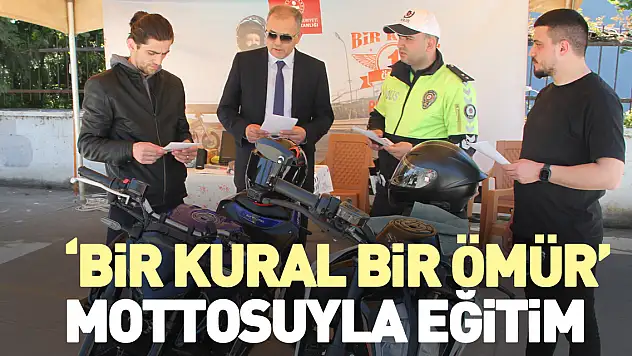 Motosiklet sürücülerine 'Bir Kural Bir Ömür' mottosuyla eğitim