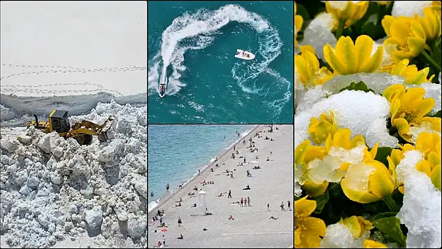 Sahillerde deniz keyfi, dağlarda karla mücadele