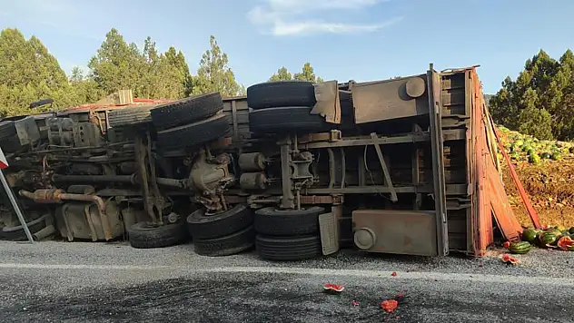 Tonlarca karpuz yol kenarına savruldu