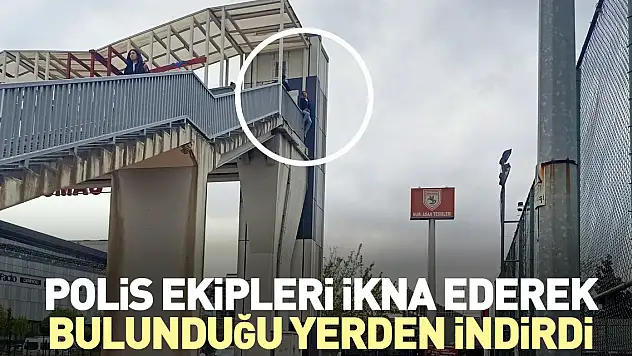 Polis ekipleri ikna ederek indirdi