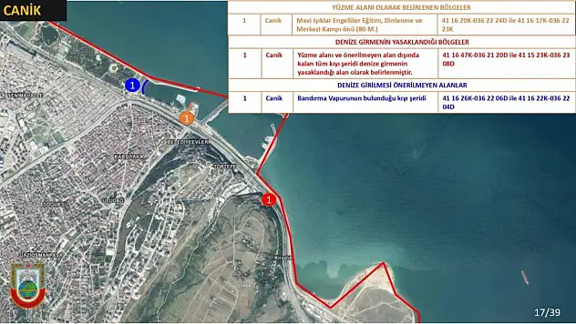 18 noktada denize girmek yasaklandı