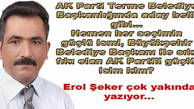 AK Parti de Terme Bld. Bşk. adayı kim olacak?