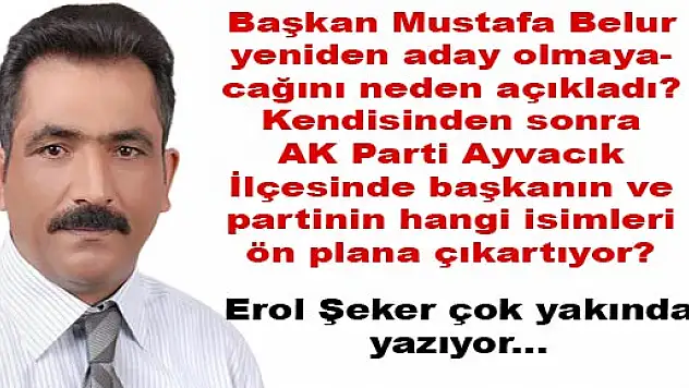 AYVACIK BELEDİYESİ İÇİN KİMLER ADAY?