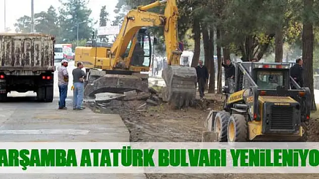 ÇARŞAMBA ATATÜRK BULVARI YENİLENİYOR