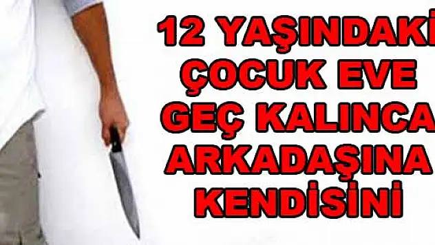 12 YAŞINDAKİ ÇOCUK EVE GEÇ KALINCA ARKADAŞINA KENDİSİNİ BIÇAKLATTI