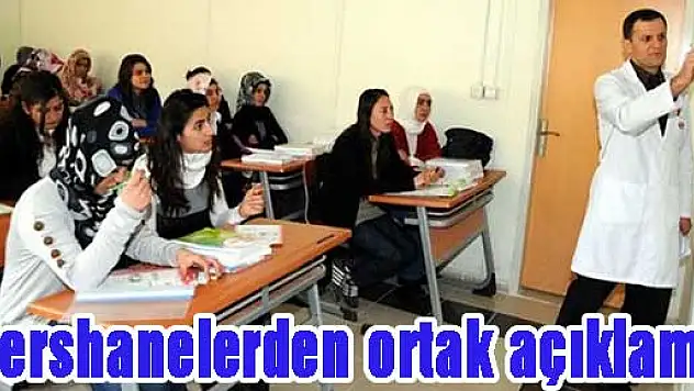 Dershanelerden ortak açıklama