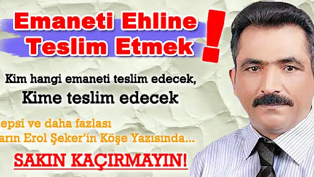 Erol ŞEKER yazdı...