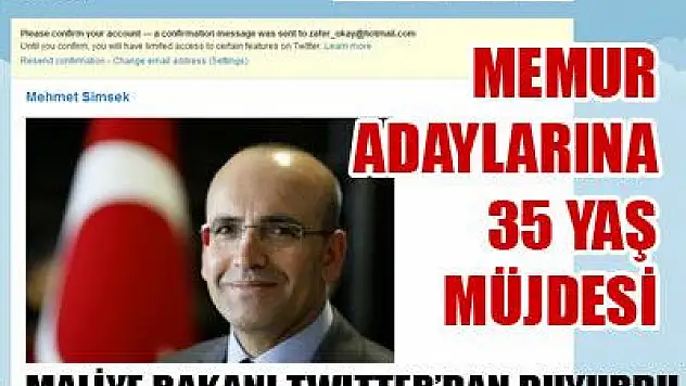 Maliye'de memuriyet yaşı 35'e yükseldi