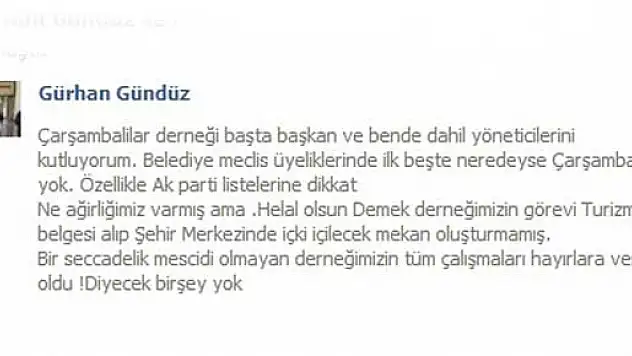 Gündüz'den 'Çarşambalı' eleştirisi