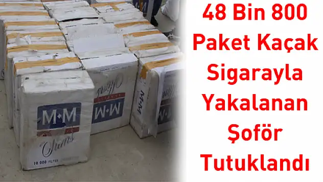 48 Bin 800 Paket Kaçak Sigarayla Yakalanan Şoför Tutuklandı