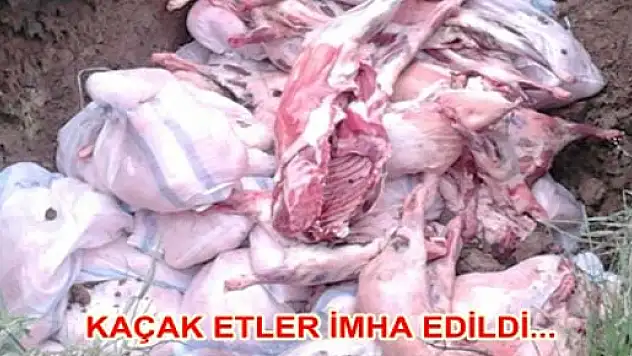 KAÇAK ETLER İMHA EDİLDİ...