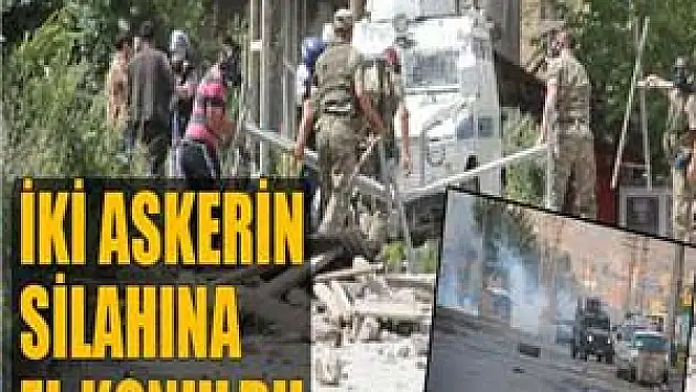 İki askerin silahına el konuldu