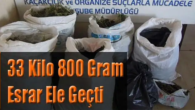 Samsun'da 33 Kilo 800 Gram Esrar Ele Geçti