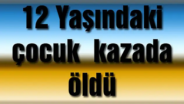 12 YAŞINDAKİ ÇOCUK KAZADA ÖLDÜ