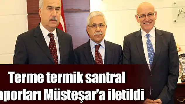 Terme termik santral raporları Müsteşar'a iletildi