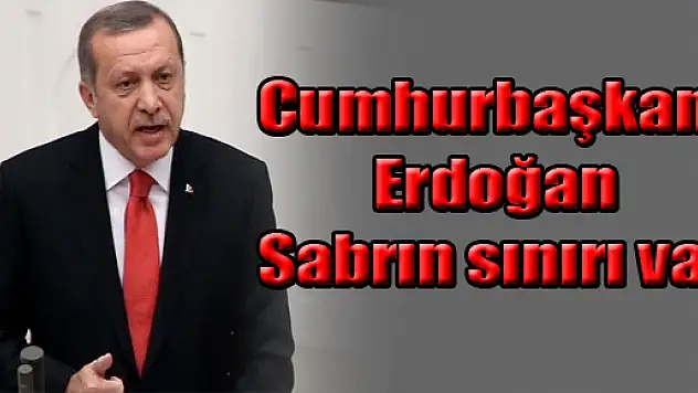 Cumhurbaşkanı Erdoğan: Sabrın sınırı var
