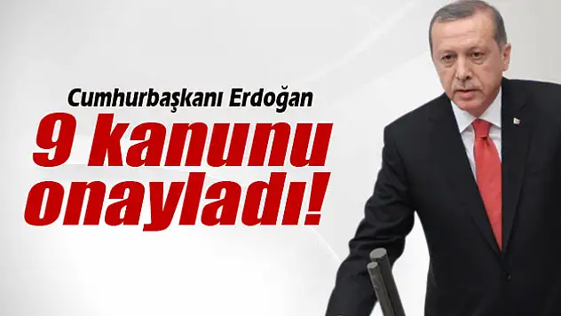 Cumhurbaşkanı Erdoğan, 9 kanunu onayladı