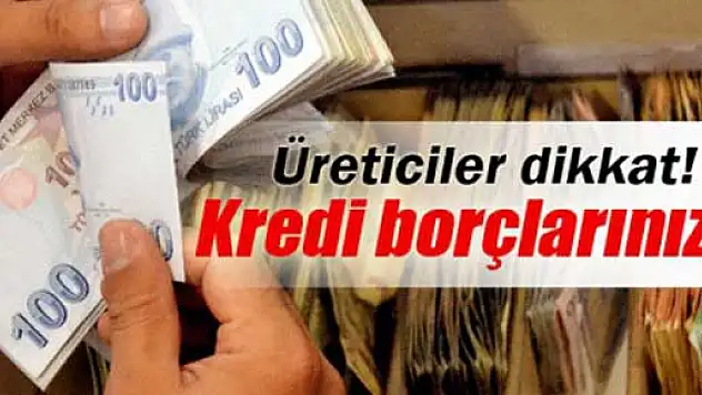 Üreticilerin kredi borçları ertelendi