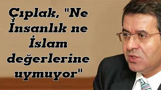 Çıplak, 'Ne İnsanlık ne İslam değerlerine uymuyor'