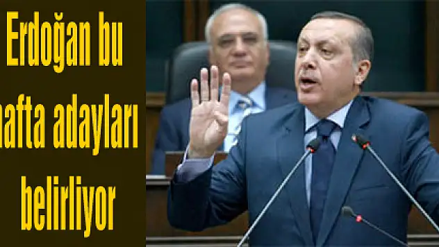 Erdoğan bu hafta adayları belirliyor