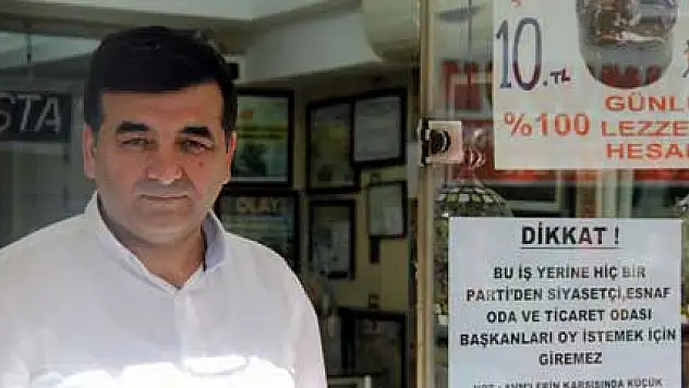 'Bu iş yerine siyasiler ve oda başkanları giremez'