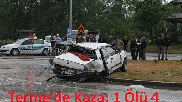 Terme'de Kaza: 1 Ölü 4 Yaralı