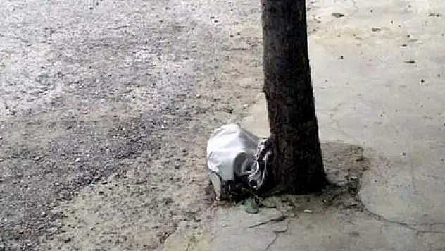 Cadde üzerine bırakılan bayan çantası korkuttu